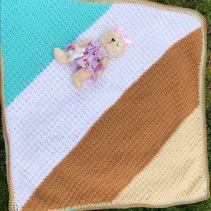 Beach vibes handmade baby blanket